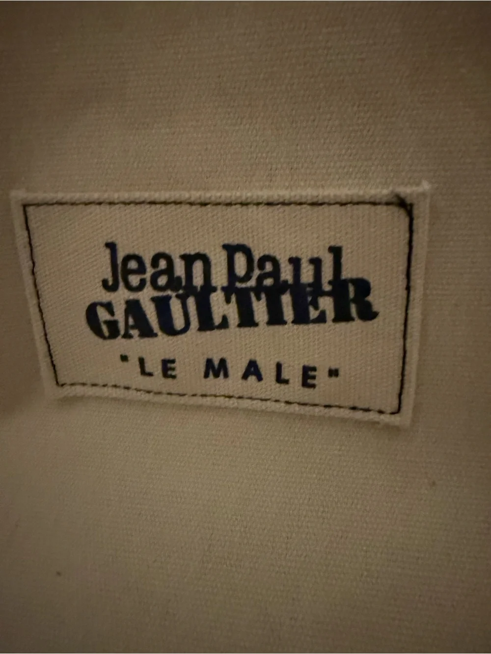 NWOT Jean Paul Gaultier Cream& Blue Striped Le Male Bucket Bag